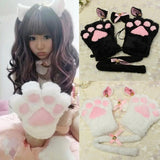 Kawaii Cute Neko Cat Girl Cute Sweet Kitten Cat Maid Cosplay Roleplay Anime Cosplay Cat Ears Gloves Set Paw Ear Tail Tie Party